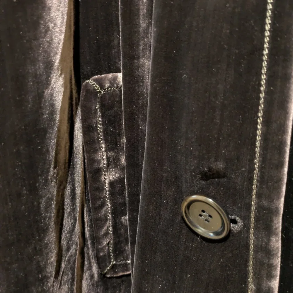 Max Studio Brown Velour Coat - Picture 3 of 4